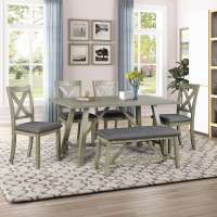 Wood Dining Table and chair Kitchen Table Set with Table, Bench and 4 Chairs