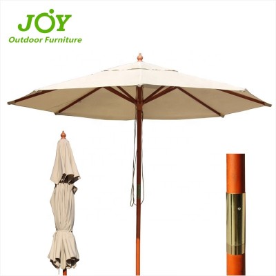 Wholesale Promotional Outdoor Wooden Market Beach Sun Umbrella Standard Size Wind Proof Cheap Mini Frame Advertising For Sale