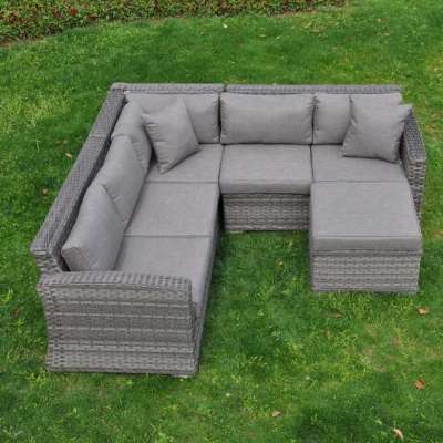 Small Indoor Wicker Sectional Sofas L Shaped Sets, Indoor Rattan Outdoor Sectional Sofa