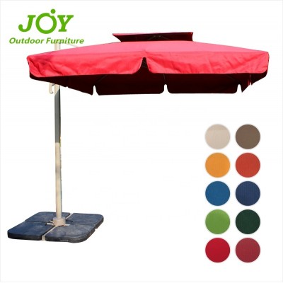 2.5mX2.5m Square Cantilever Parasol, Hanging Banana Umbrella, Outdoor Patio Garden, UV-Resistant,Tilt & Rotate Double Layer