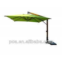 2018 hot sale Outdoor commercial use wooden hanging umbrella with granite base