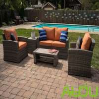 Audu Vida Outdoor Kayo 5 Piece Wicker Conversation Set